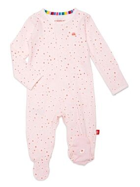 Magnetic Me Chloe Floral Organic Cotton Magnetic Footie 9-12M NWT